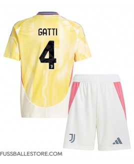 Günstige Juventus Federico Gatti #4 Auswärts Trikotsatzt Kinder 2024-25 Kurzarm (+ Kurze Hosen)